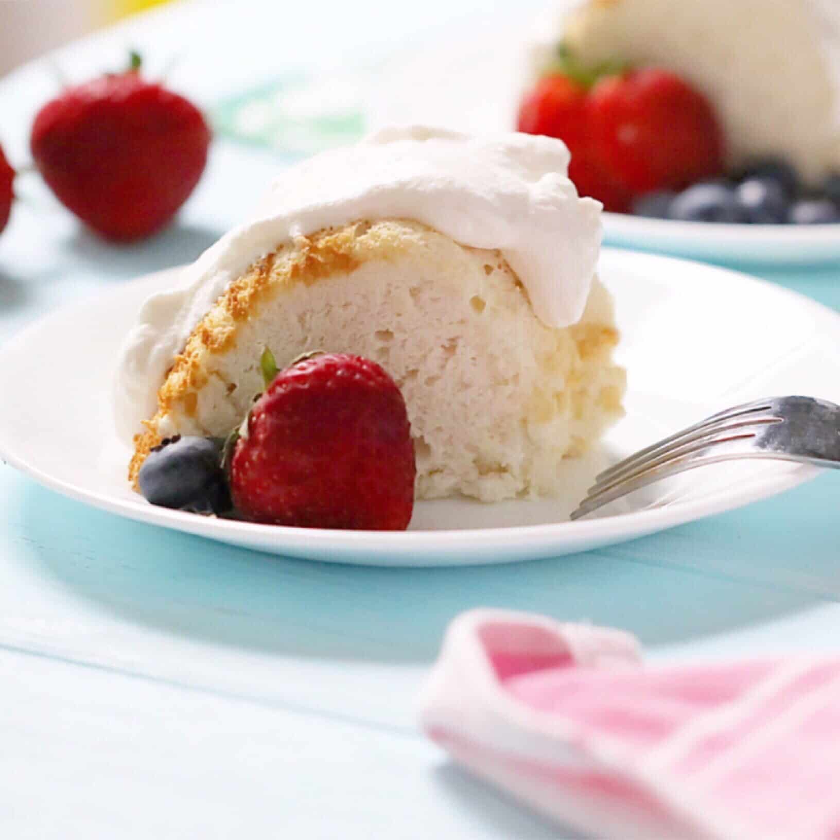 Coconut Angel Food Cake with Berries - Completely Delicious
