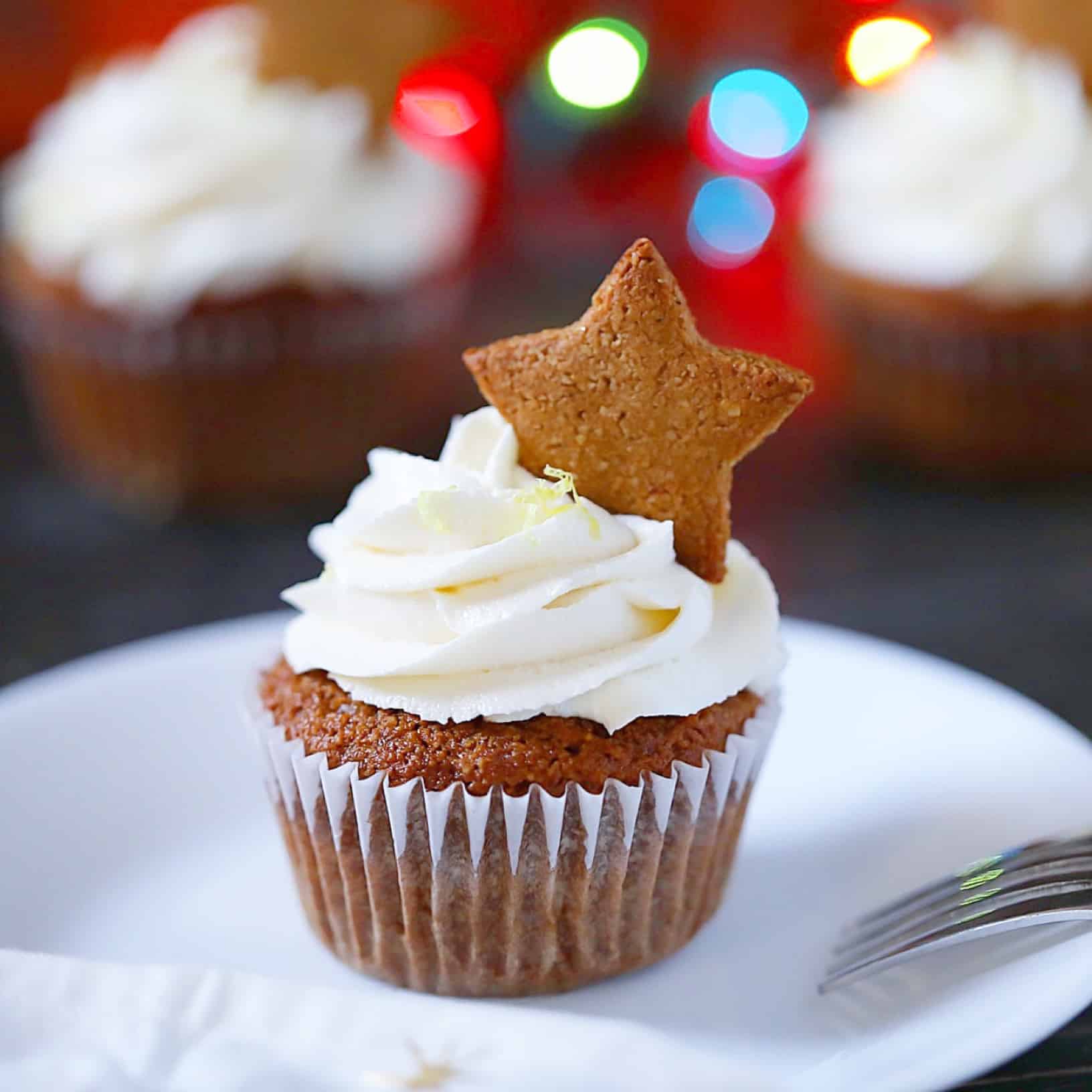 SCD Gingerbread Cupcakes With Lemon “Cream Cheese” Frosting