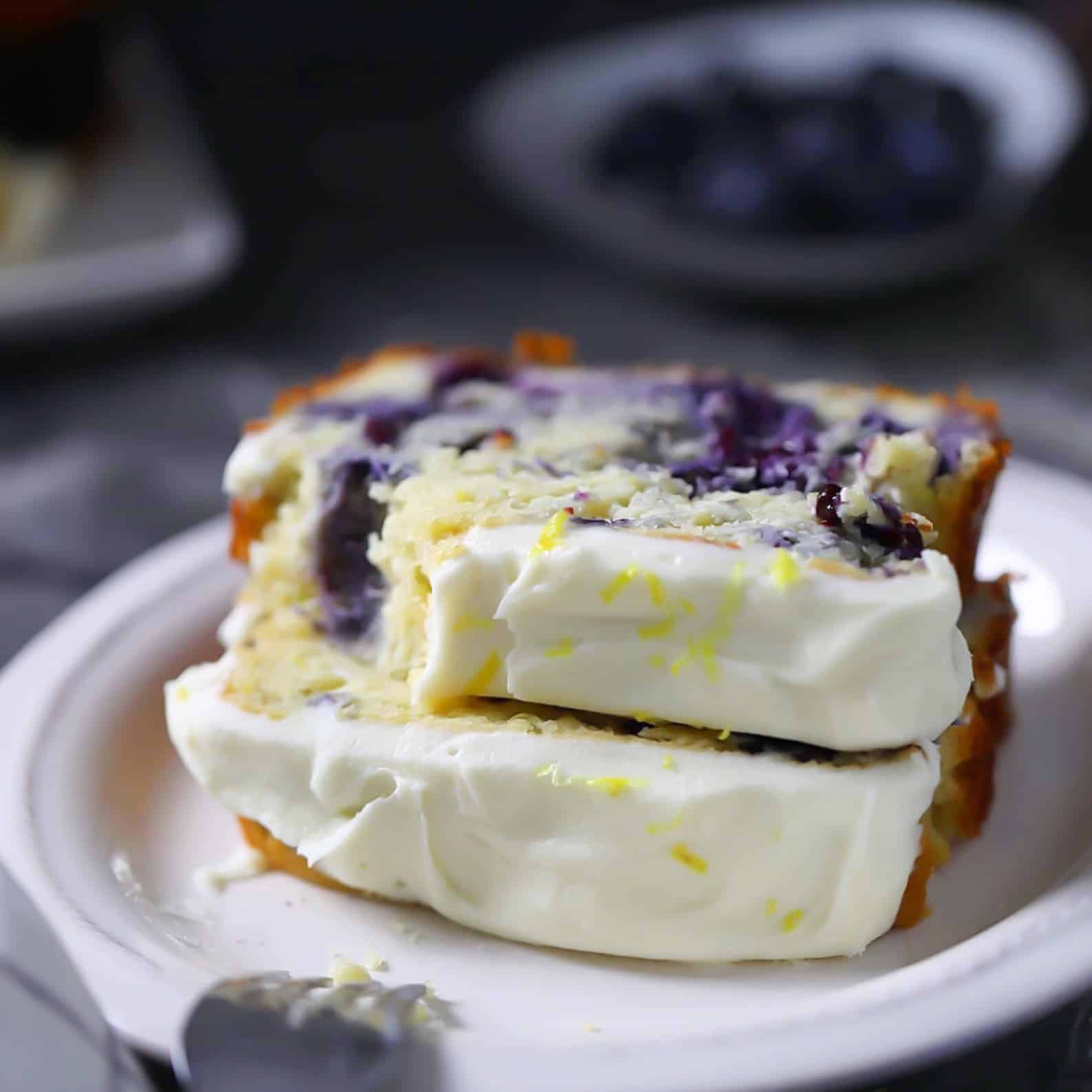 Low Carb Lemon Blueberry Bread