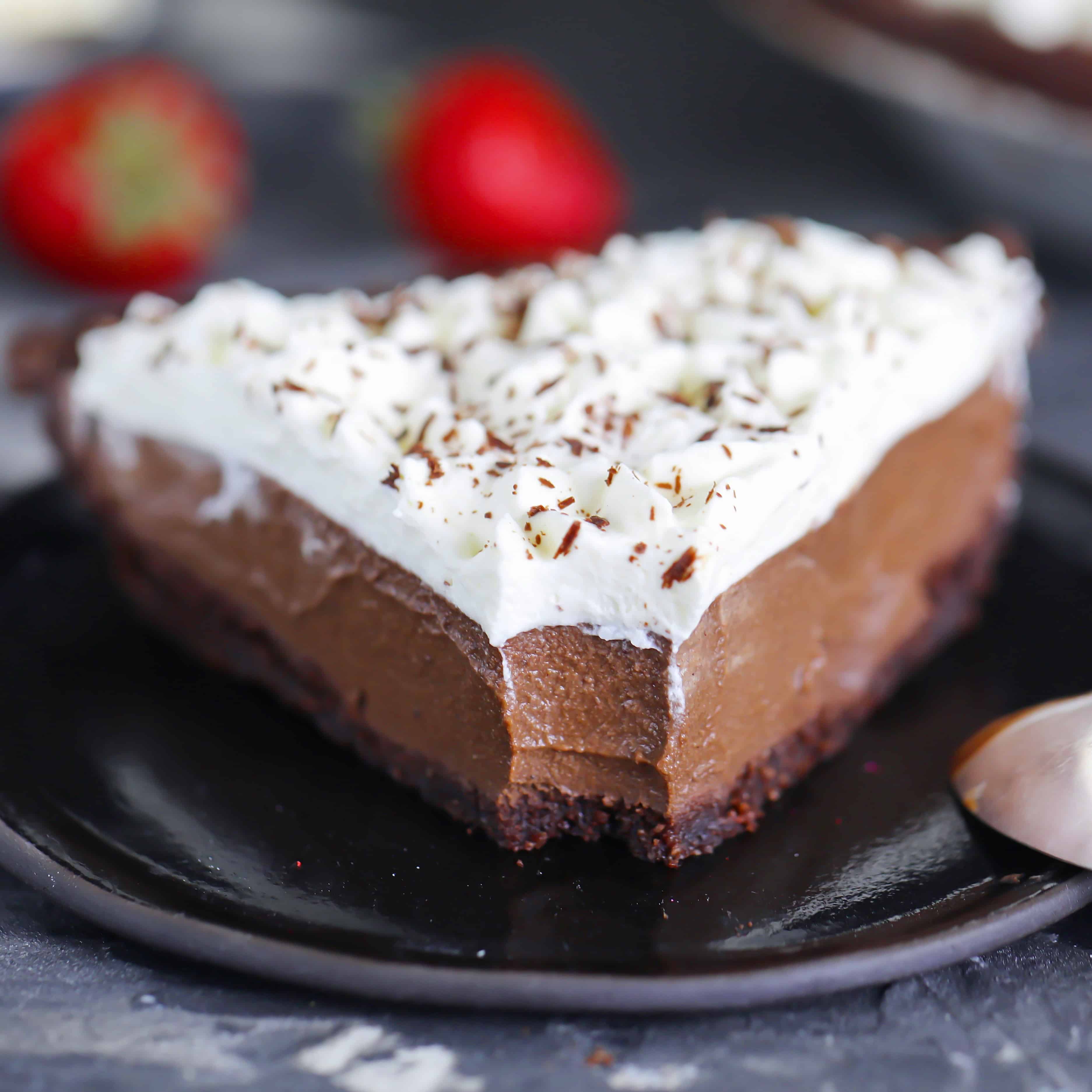 Dreamy LowCarb, Keto + GrainFree, DairyFree Chocolate Pie