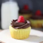 Low-Carb Yellow Cupcakes with Chocolate Frosting