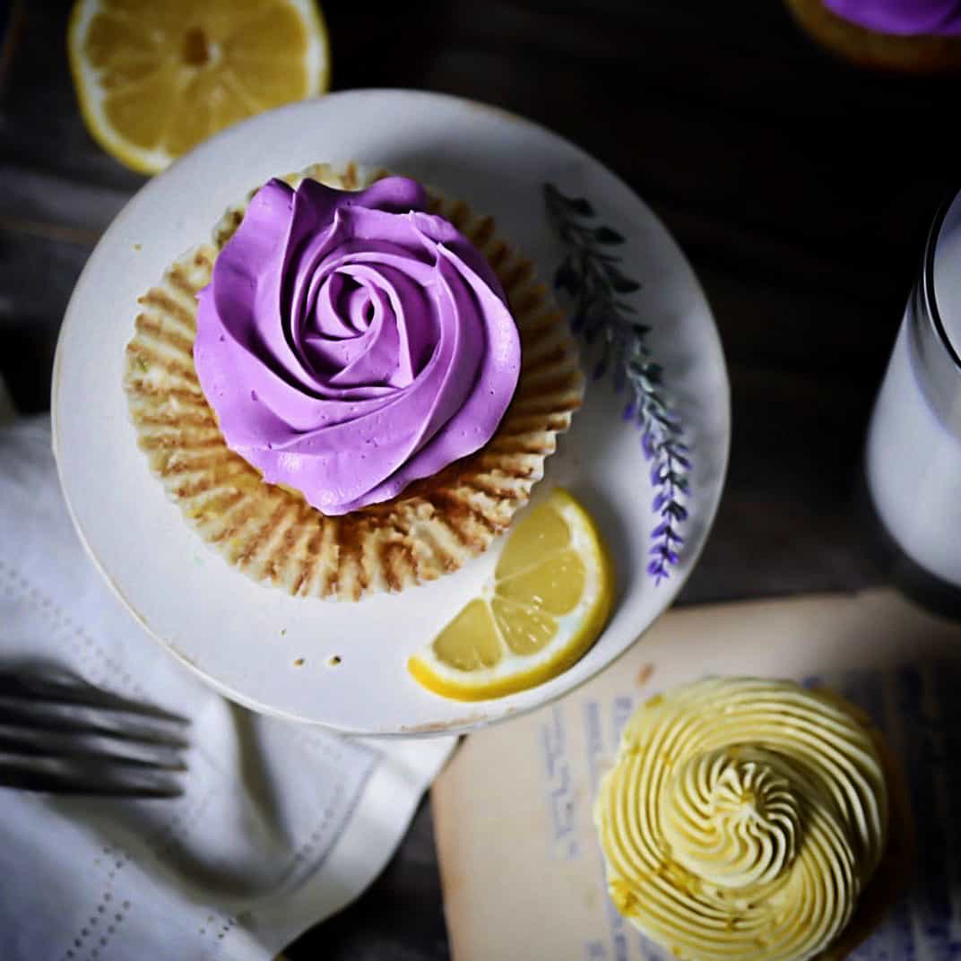 Low-Carb Lemon Lavender Cupcakes