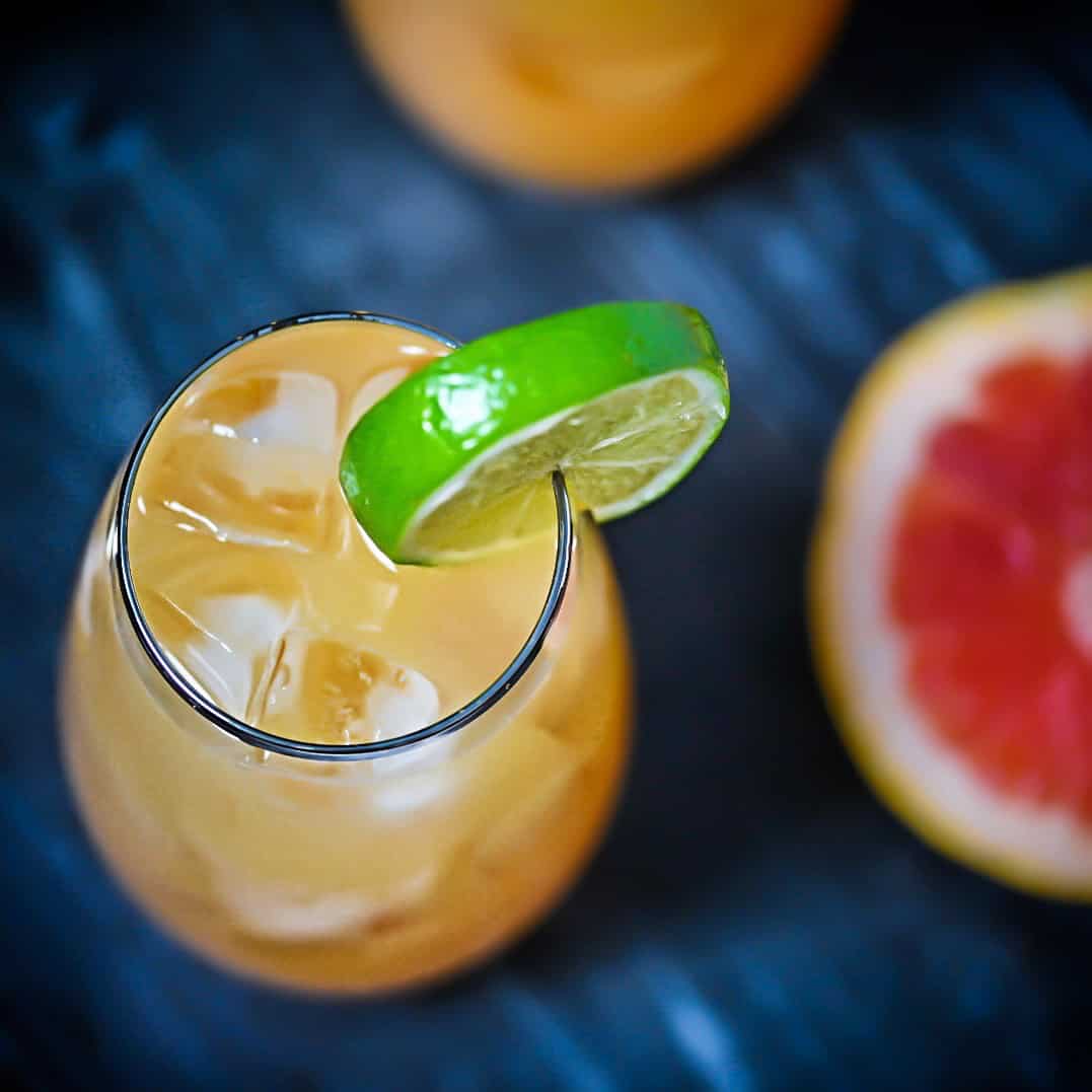 Tequila Cocktail with grapefruit soda