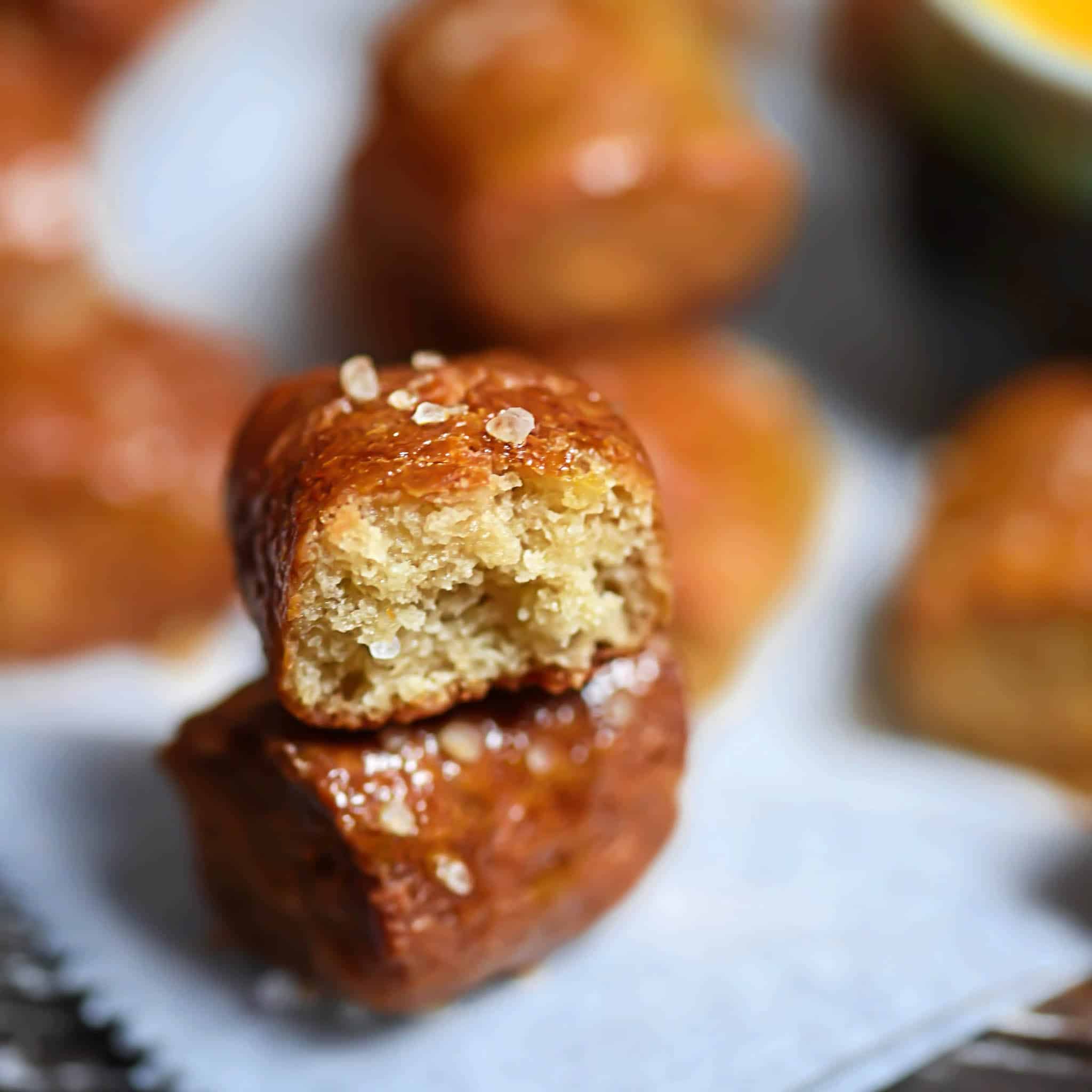 Closeup gluten-free pretzel bites